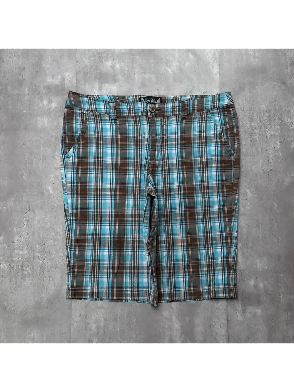Y2K Teal Deja Bleu Grunge Gothic Plaid Skater Shorts